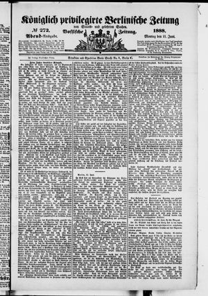 Königlich privilegirte Berlinische Zeitung von Staats- und gelehrten Sachen vom 11.06.1888