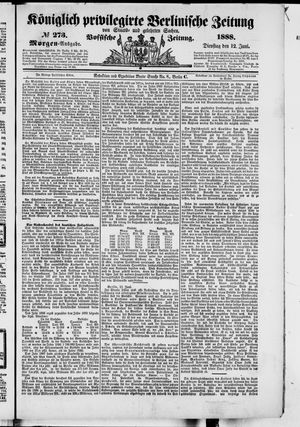 Königlich privilegirte Berlinische Zeitung von Staats- und gelehrten Sachen vom 12.06.1888
