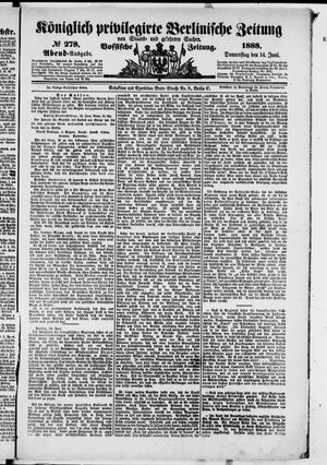 Königlich privilegirte Berlinische Zeitung von Staats- und gelehrten Sachen vom 14.06.1888