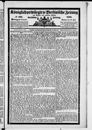 Königlich privilegirte Berlinische Zeitung von Staats- und gelehrten Sachen vom 18.06.1888