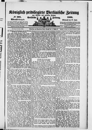 Königlich privilegirte Berlinische Zeitung von Staats- und gelehrten Sachen vom 27.06.1888