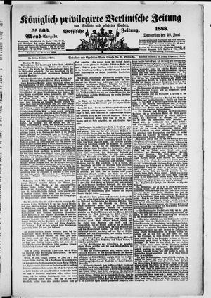 Königlich privilegirte Berlinische Zeitung von Staats- und gelehrten Sachen vom 28.06.1888