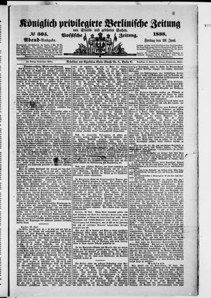 Königlich privilegirte Berlinische Zeitung von Staats- und gelehrten Sachen vom 29.06.1888