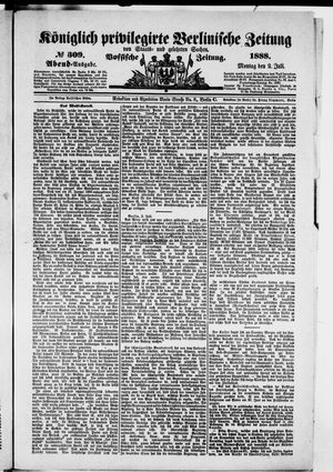 Königlich privilegirte Berlinische Zeitung von Staats- und gelehrten Sachen vom 02.07.1888