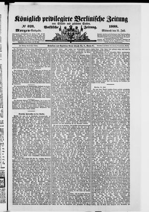 Königlich privilegirte Berlinische Zeitung von Staats- und gelehrten Sachen vom 11.07.1888