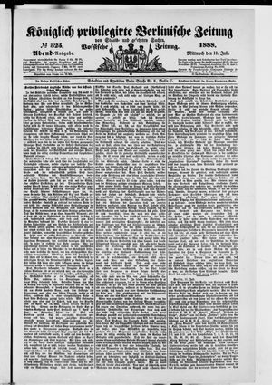 Königlich privilegirte Berlinische Zeitung von Staats- und gelehrten Sachen vom 11.07.1888