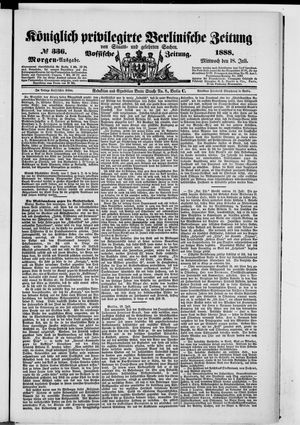 Königlich privilegirte Berlinische Zeitung von Staats- und gelehrten Sachen vom 18.07.1888