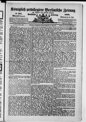 Königlich privilegirte Berlinische Zeitung von Staats- und gelehrten Sachen vom 18.07.1888