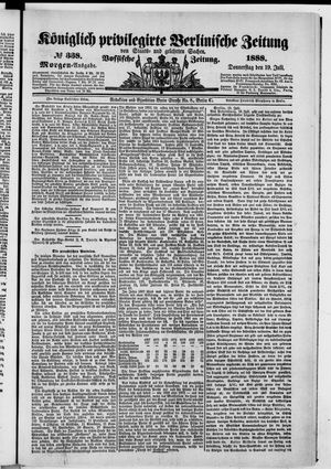 Königlich privilegirte Berlinische Zeitung von Staats- und gelehrten Sachen vom 19.07.1888