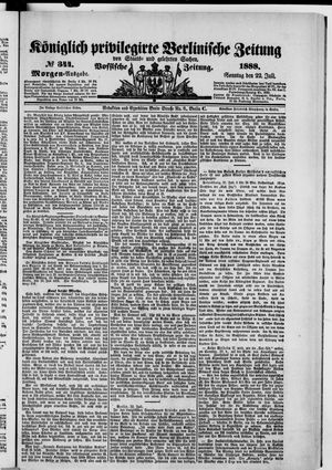 Königlich privilegirte Berlinische Zeitung von Staats- und gelehrten Sachen vom 22.07.1888
