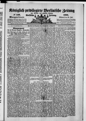 Königlich privilegirte Berlinische Zeitung von Staats- und gelehrten Sachen vom 25.07.1888