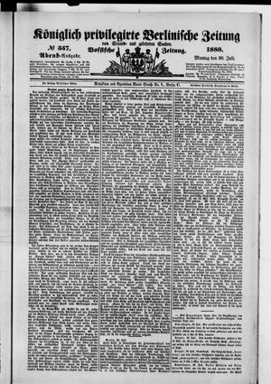 Königlich privilegirte Berlinische Zeitung von Staats- und gelehrten Sachen on Jul 30, 1888