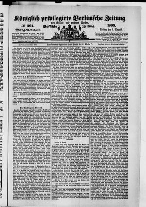 Königlich privilegirte Berlinische Zeitung von Staats- und gelehrten Sachen vom 03.08.1888