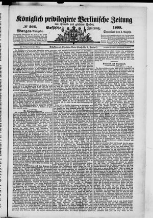 Königlich privilegirte Berlinische Zeitung von Staats- und gelehrten Sachen vom 04.08.1888