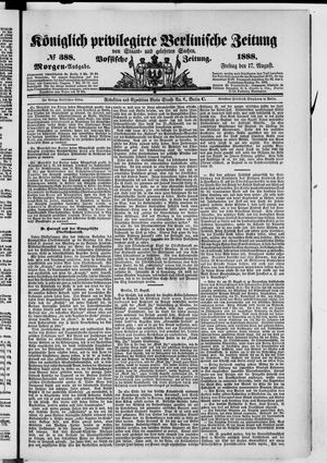 Königlich privilegirte Berlinische Zeitung von Staats- und gelehrten Sachen vom 17.08.1888
