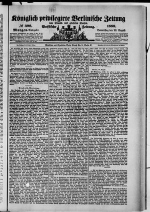 Königlich privilegirte Berlinische Zeitung von Staats- und gelehrten Sachen vom 23.08.1888