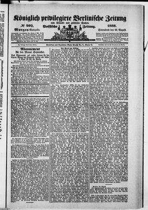 Königlich privilegirte Berlinische Zeitung von Staats- und gelehrten Sachen vom 25.08.1888