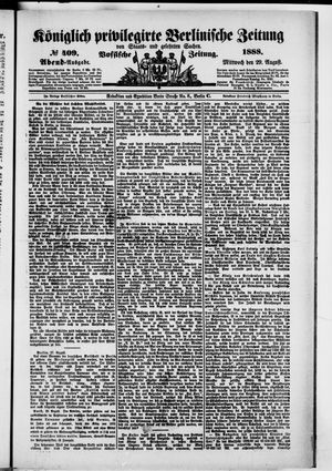 Königlich privilegirte Berlinische Zeitung von Staats- und gelehrten Sachen vom 29.08.1888