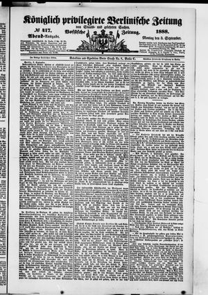 Königlich privilegirte Berlinische Zeitung von Staats- und gelehrten Sachen vom 03.09.1888