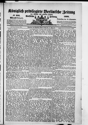 Königlich privilegirte Berlinische Zeitung von Staats- und gelehrten Sachen vom 13.09.1888