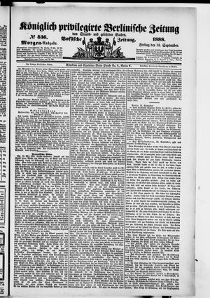 Königlich privilegirte Berlinische Zeitung von Staats- und gelehrten Sachen vom 14.09.1888