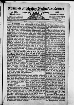 Königlich privilegirte Berlinische Zeitung von Staats- und gelehrten Sachen vom 18.09.1888