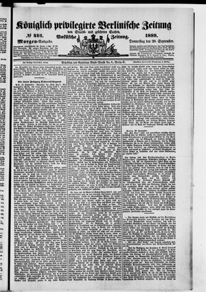 Königlich privilegirte Berlinische Zeitung von Staats- und gelehrten Sachen vom 20.09.1888