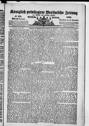 Königlich privilegirte Berlinische Zeitung von Staats- und gelehrten Sachen vom 22.09.1888