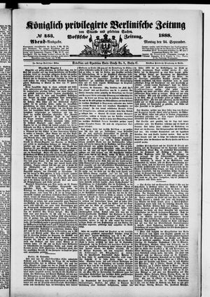 Königlich privilegirte Berlinische Zeitung von Staats- und gelehrten Sachen vom 24.09.1888
