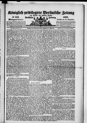 Königlich privilegirte Berlinische Zeitung von Staats- und gelehrten Sachen vom 25.09.1888