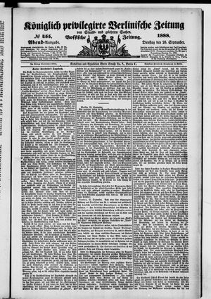 Königlich privilegirte Berlinische Zeitung von Staats- und gelehrten Sachen vom 25.09.1888