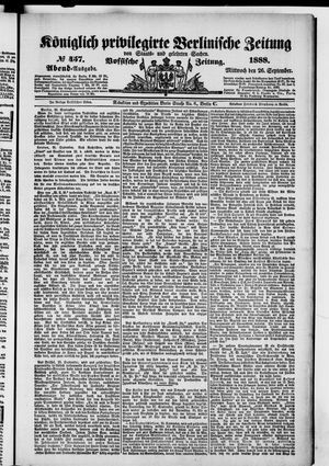 Königlich privilegirte Berlinische Zeitung von Staats- und gelehrten Sachen vom 26.09.1888