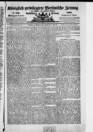 Königlich privilegirte Berlinische Zeitung von Staats- und gelehrten Sachen vom 02.10.1888