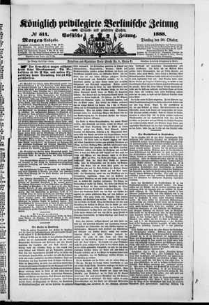 Königlich privilegirte Berlinische Zeitung von Staats- und gelehrten Sachen vom 30.10.1888