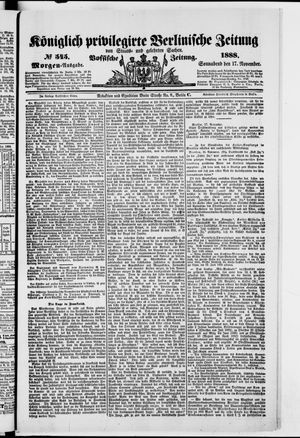 Königlich privilegirte Berlinische Zeitung von Staats- und gelehrten Sachen vom 17.11.1888