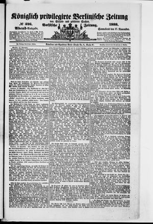 Königlich privilegirte Berlinische Zeitung von Staats- und gelehrten Sachen vom 17.11.1888