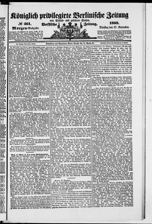 Königlich privilegirte Berlinische Zeitung von Staats- und gelehrten Sachen vom 27.11.1888