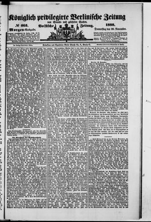 Königlich privilegirte Berlinische Zeitung von Staats- und gelehrten Sachen vom 29.11.1888