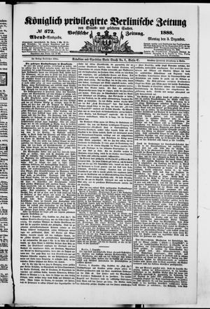 Königlich privilegirte Berlinische Zeitung von Staats- und gelehrten Sachen vom 03.12.1888