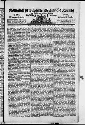 Königlich privilegirte Berlinische Zeitung von Staats- und gelehrten Sachen vom 14.12.1888