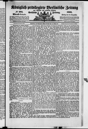Königlich privilegirte Berlinische Zeitung von Staats- und gelehrten Sachen vom 14.12.1888