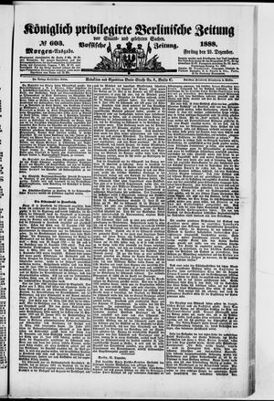 Königlich privilegirte Berlinische Zeitung von Staats- und gelehrten Sachen vom 21.12.1888