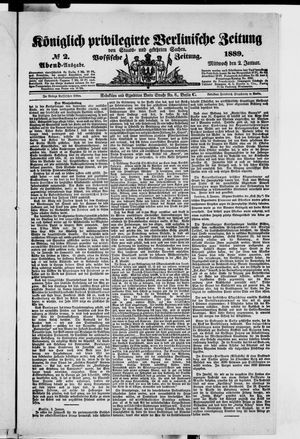 Königlich privilegirte Berlinische Zeitung von Staats- und gelehrten Sachen vom 02.01.1889