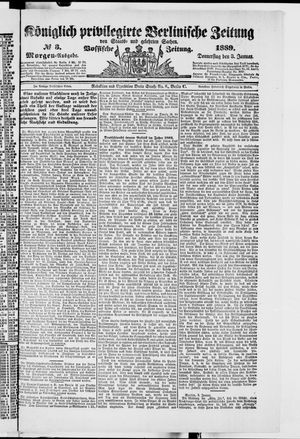 Königlich privilegirte Berlinische Zeitung von Staats- und gelehrten Sachen vom 03.01.1889