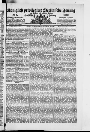 Königlich privilegirte Berlinische Zeitung von Staats- und gelehrten Sachen on Jan 4, 1889