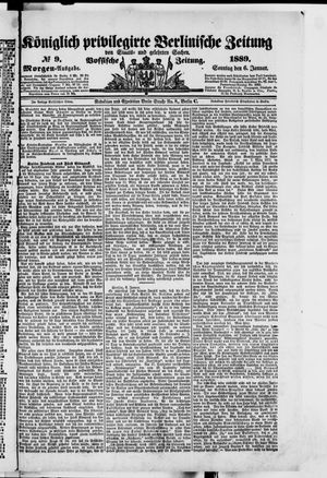 Königlich privilegirte Berlinische Zeitung von Staats- und gelehrten Sachen vom 06.01.1889