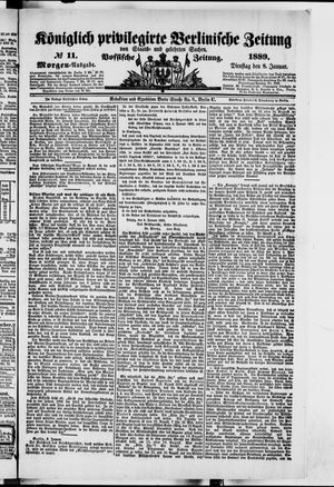 Königlich privilegirte Berlinische Zeitung von Staats- und gelehrten Sachen on Jan 8, 1889