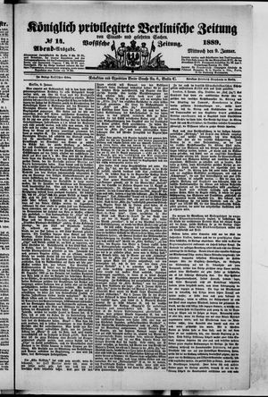 Königlich privilegirte Berlinische Zeitung von Staats- und gelehrten Sachen vom 09.01.1889