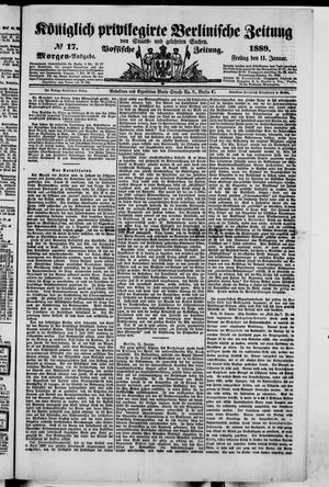 Königlich privilegirte Berlinische Zeitung von Staats- und gelehrten Sachen on Jan 11, 1889