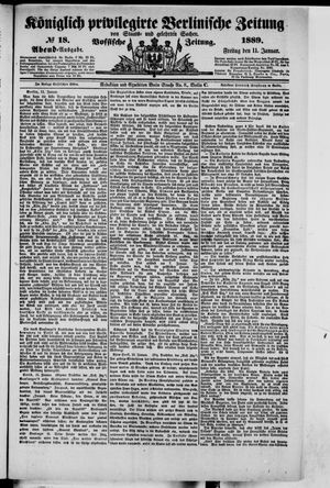 Königlich privilegirte Berlinische Zeitung von Staats- und gelehrten Sachen on Jan 11, 1889